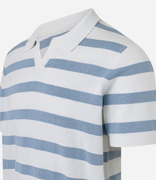 Camisa Regular com Gola Polo Listrada
