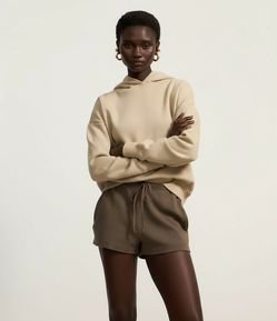 Short Básico em Ribana com Amarração no Cós