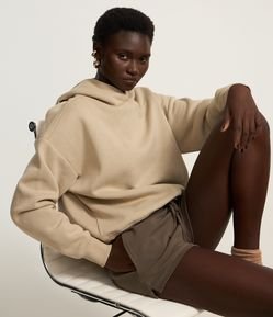 Short Básico em Ribana com Amarração no Cós