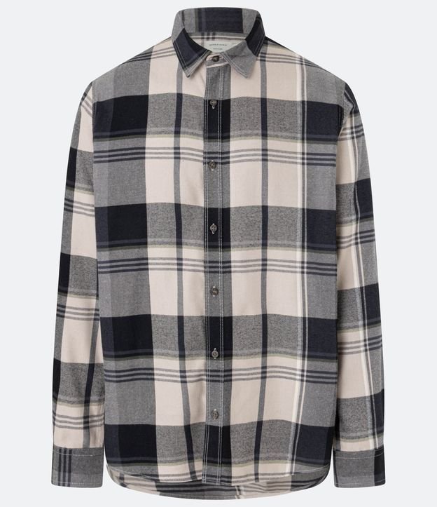Camisa em Flanela com Manga Longa e Estampa Xadrez
