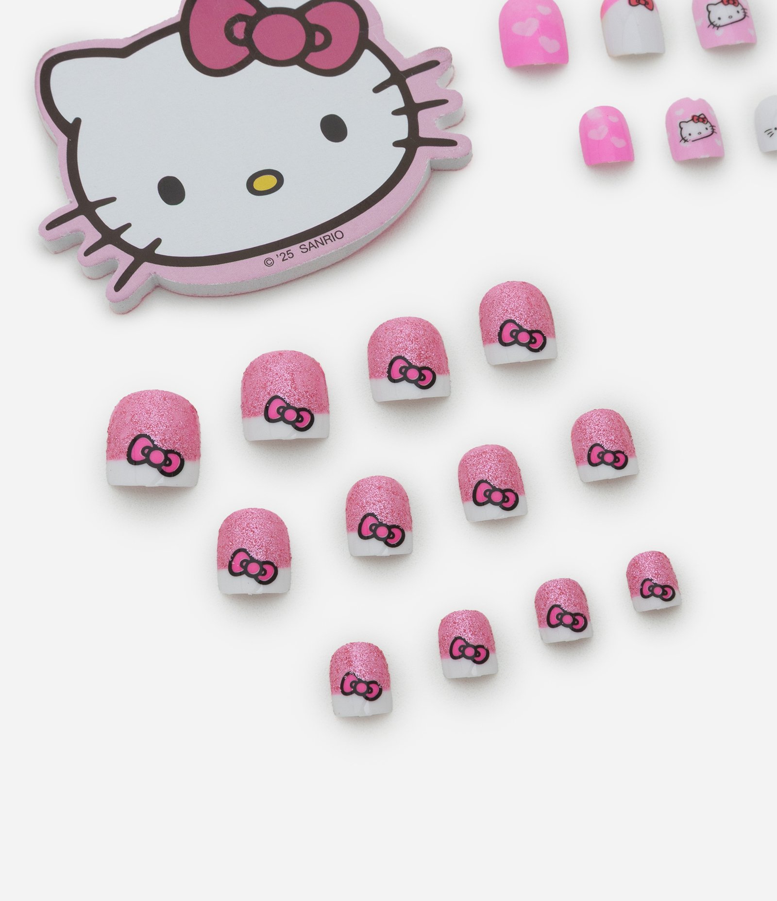 Kit de Unhas Postiças Hello Kitty 36 Peças com Lixa Rosa/Branco 4