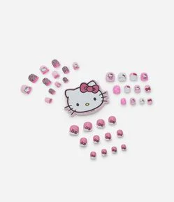 Kit de Unhas Postiças Hello Kitty 36 Peças com Lixa