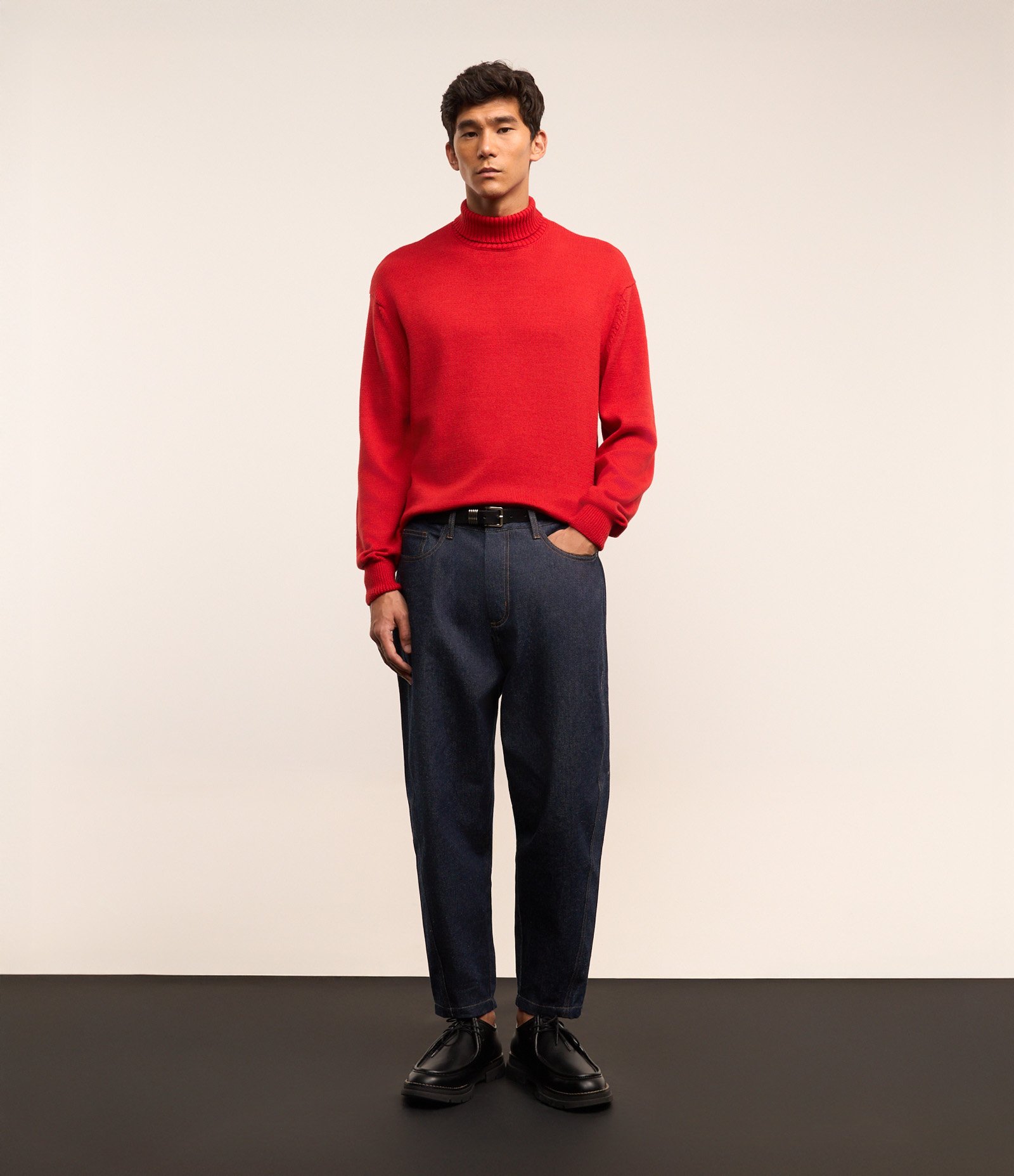 Calça Balloon em Jeans com Efeito Resinado Azul 4