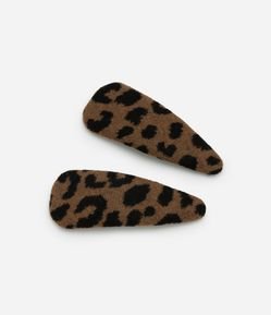 Kit 02 Presilhas de Cabelo com Estampa Animal Print