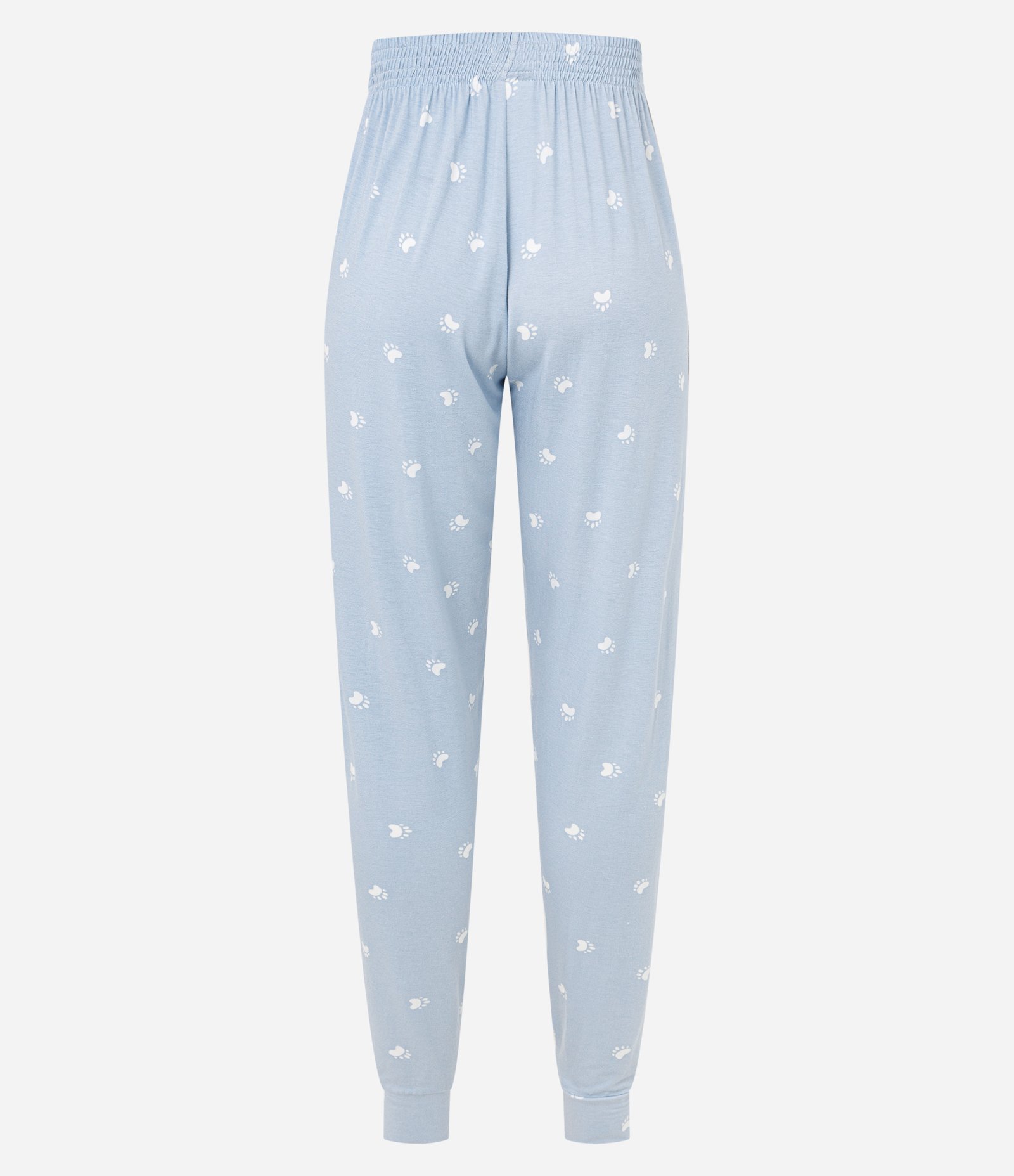 Calça de Pijama em Viscose Estampada de Patinhas Azul 6
