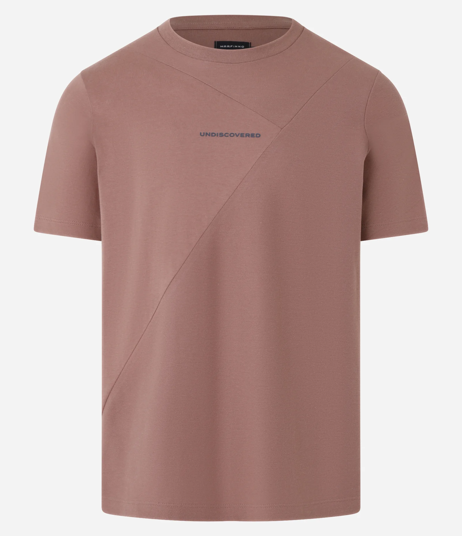 Camiseta em Algodão com Estampa Lettering Recortes e Textura Marrom 1