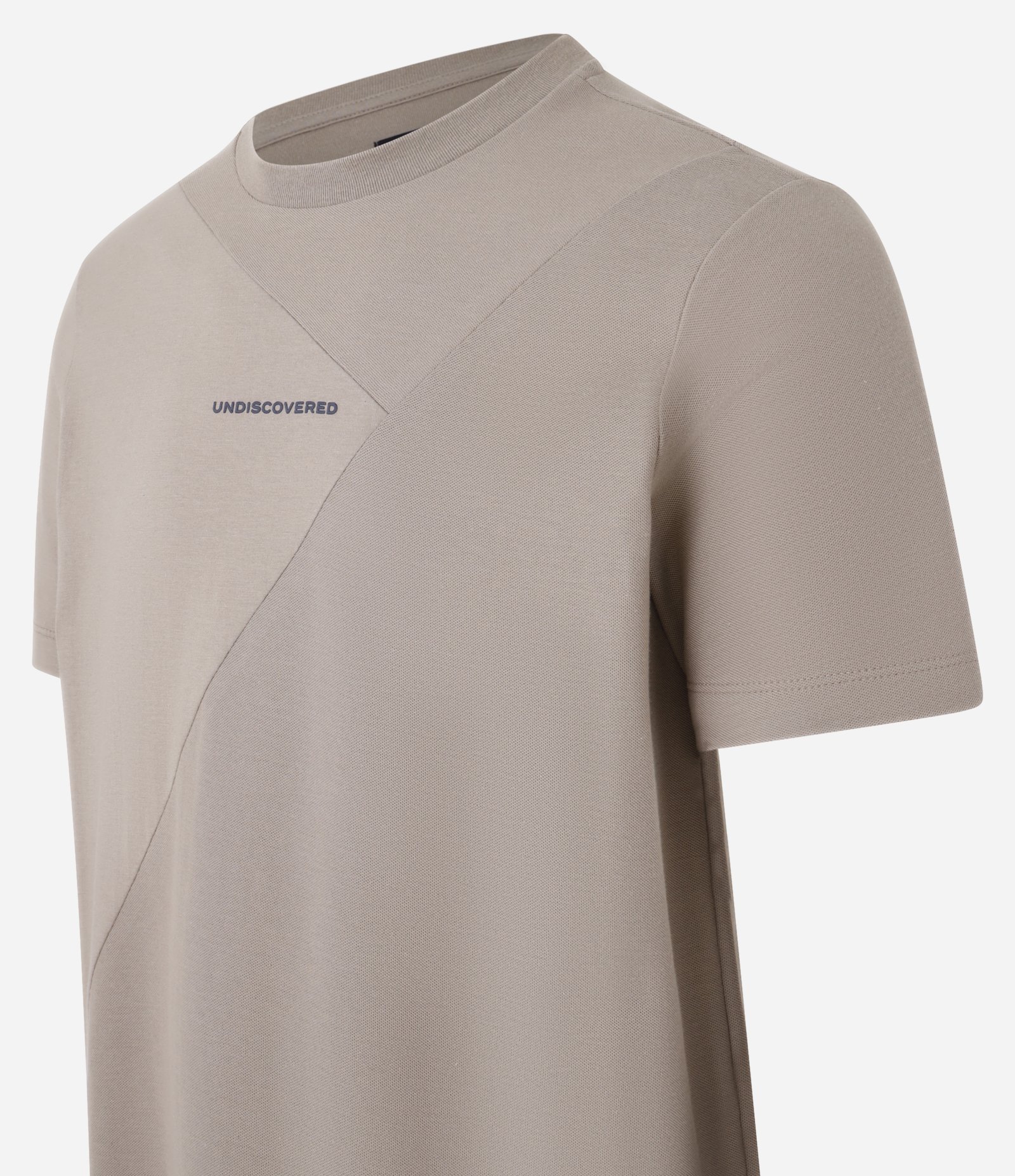 Camiseta em Algodão com Estampa Lettering Recortes e Textura Bege 2