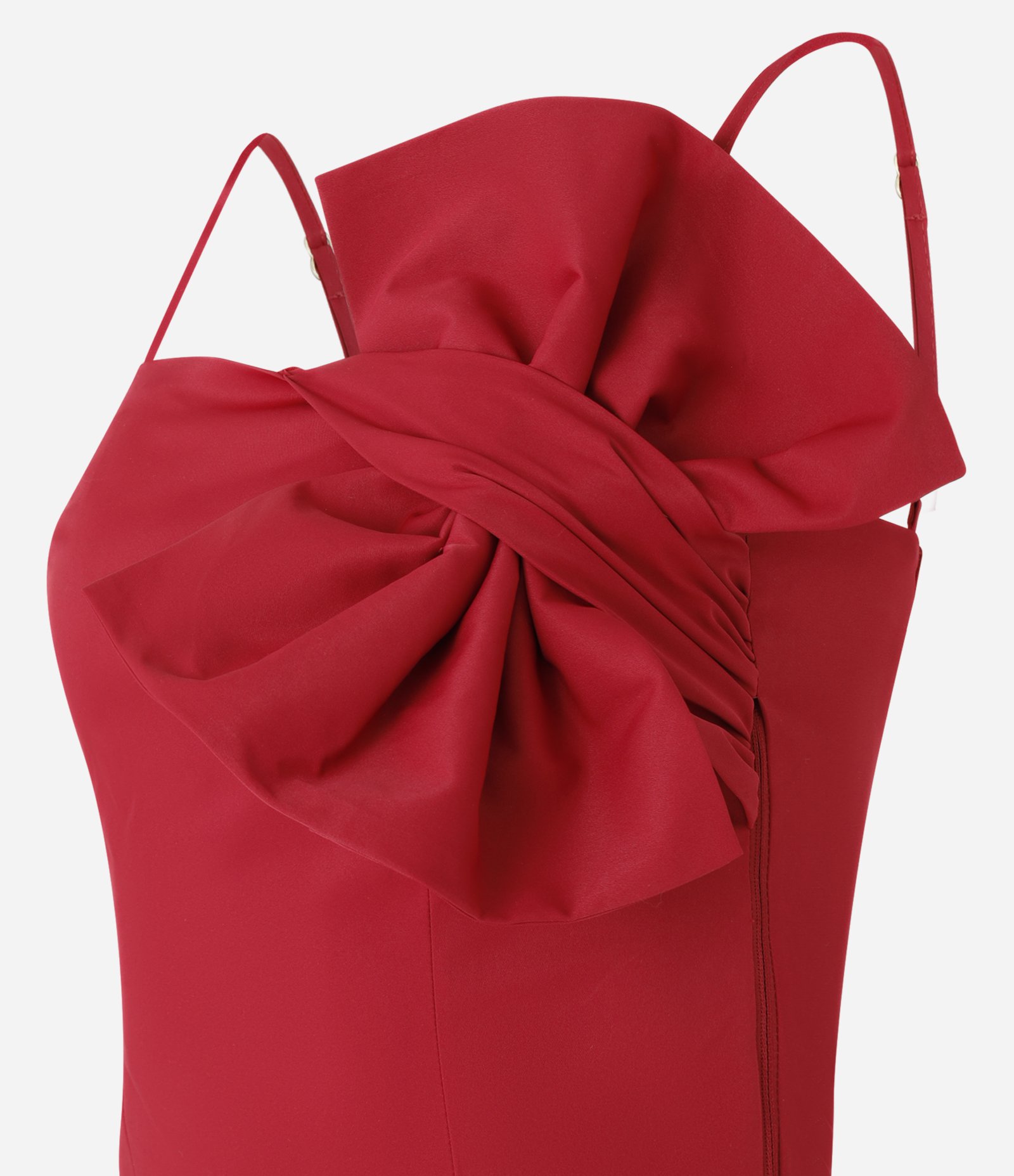 Blusa Curta em Tecido Tecnológico com Laço Grande Vermelho 6