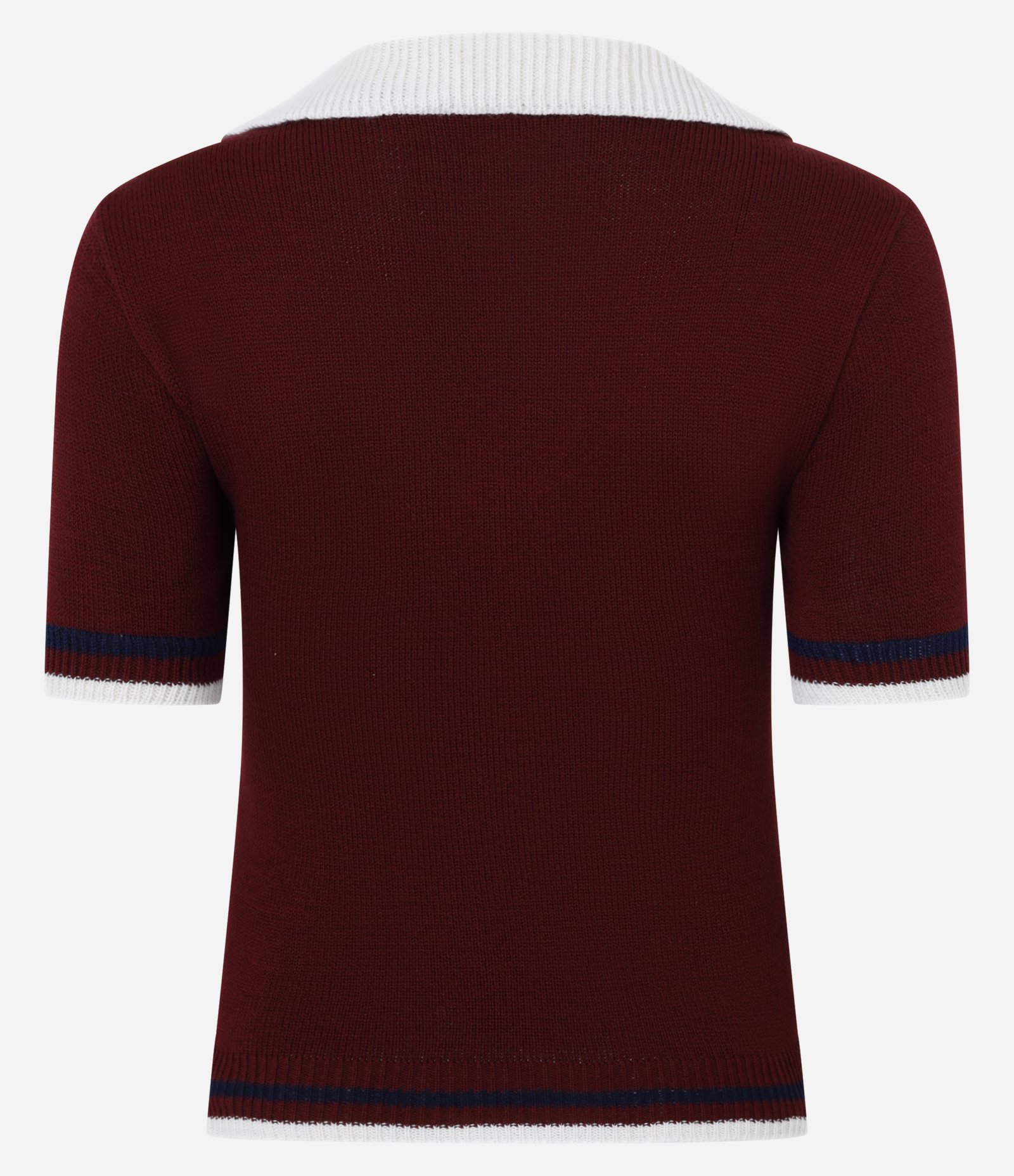 Blusa Polo em Tricô e Lettering Brooklyn New York Bordô 9