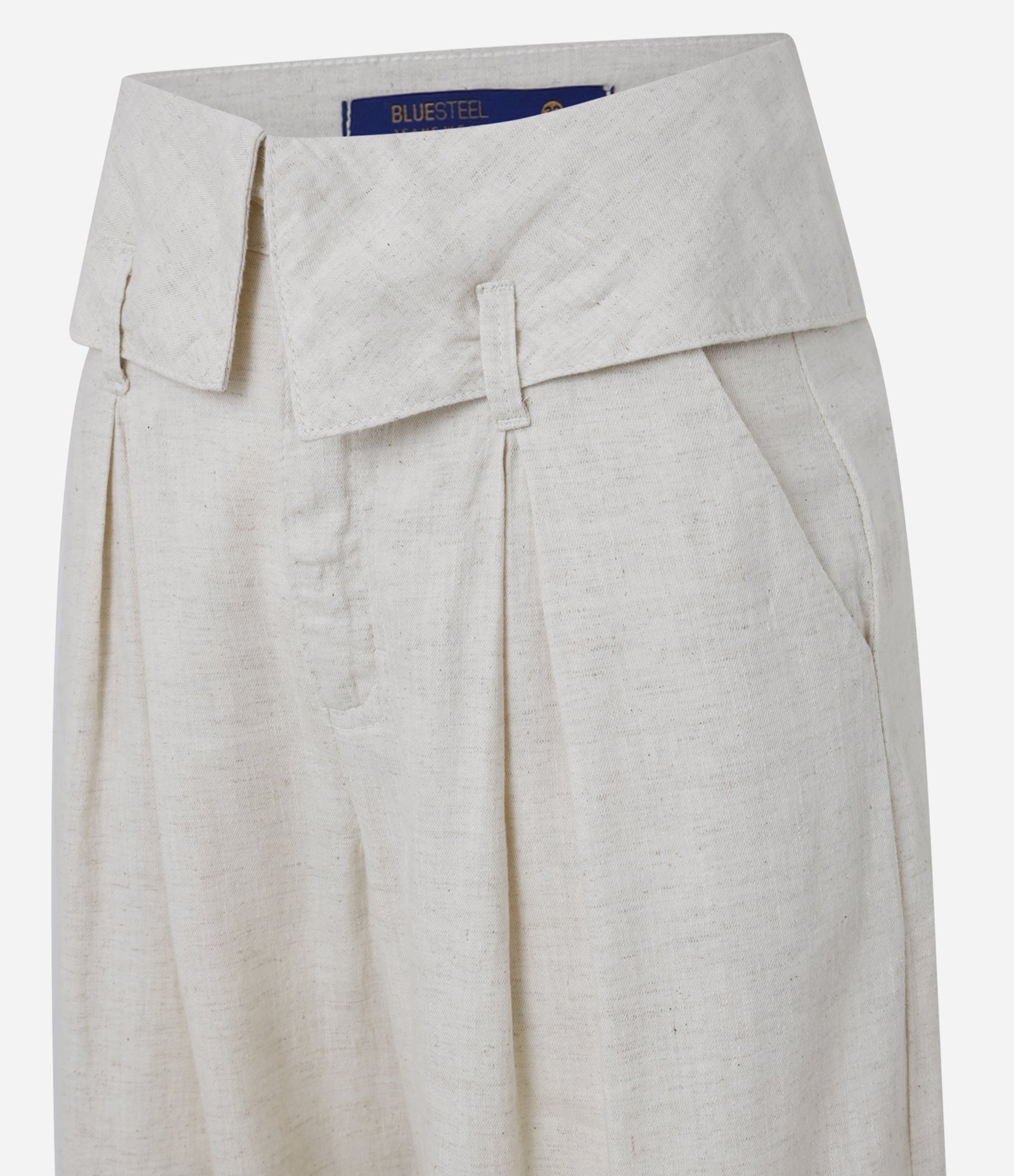 Calça Reta em Jeans Cós com Lapela Pregas e Bolso Faca Off White 6