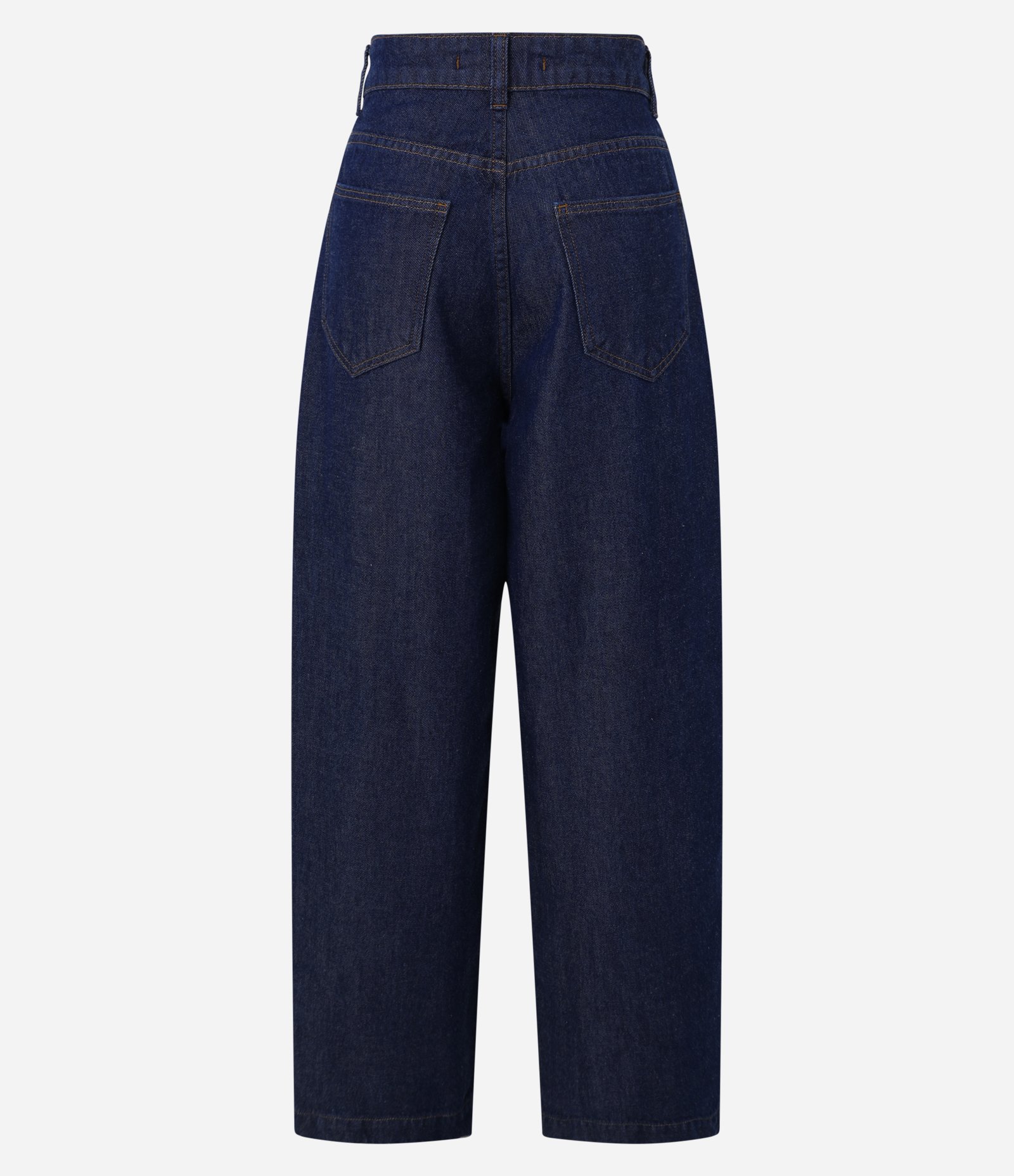 Calça Balloon em Jeans com Pregas Frontais e Abotoamento Azul 5