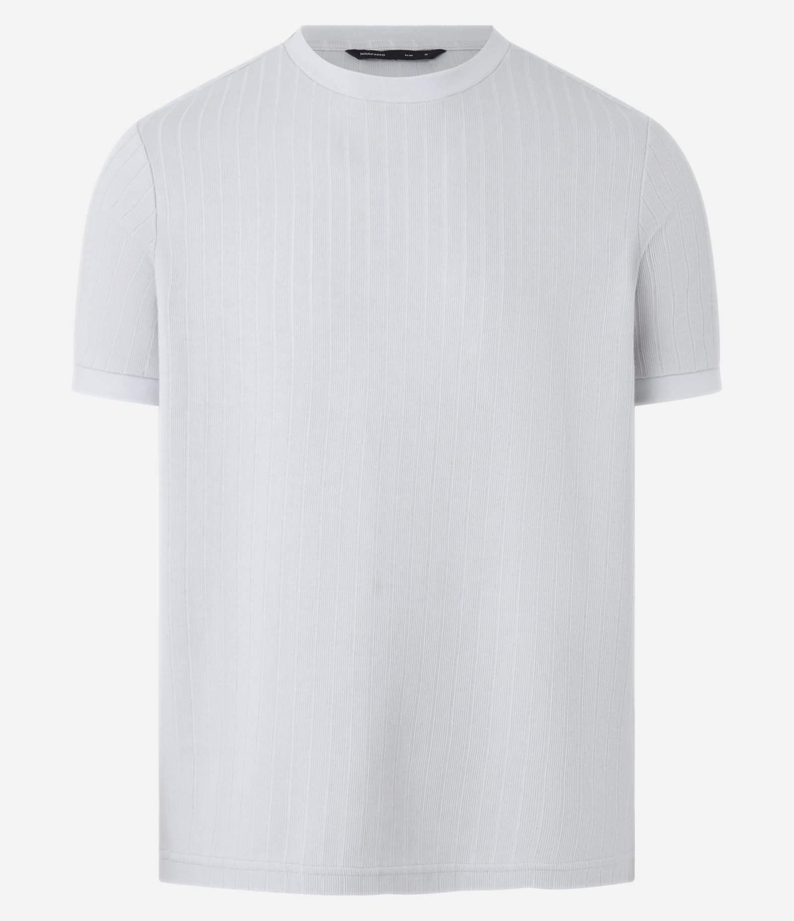 Camiseta Slim em Algodão com Textura Canelada Cinza 5