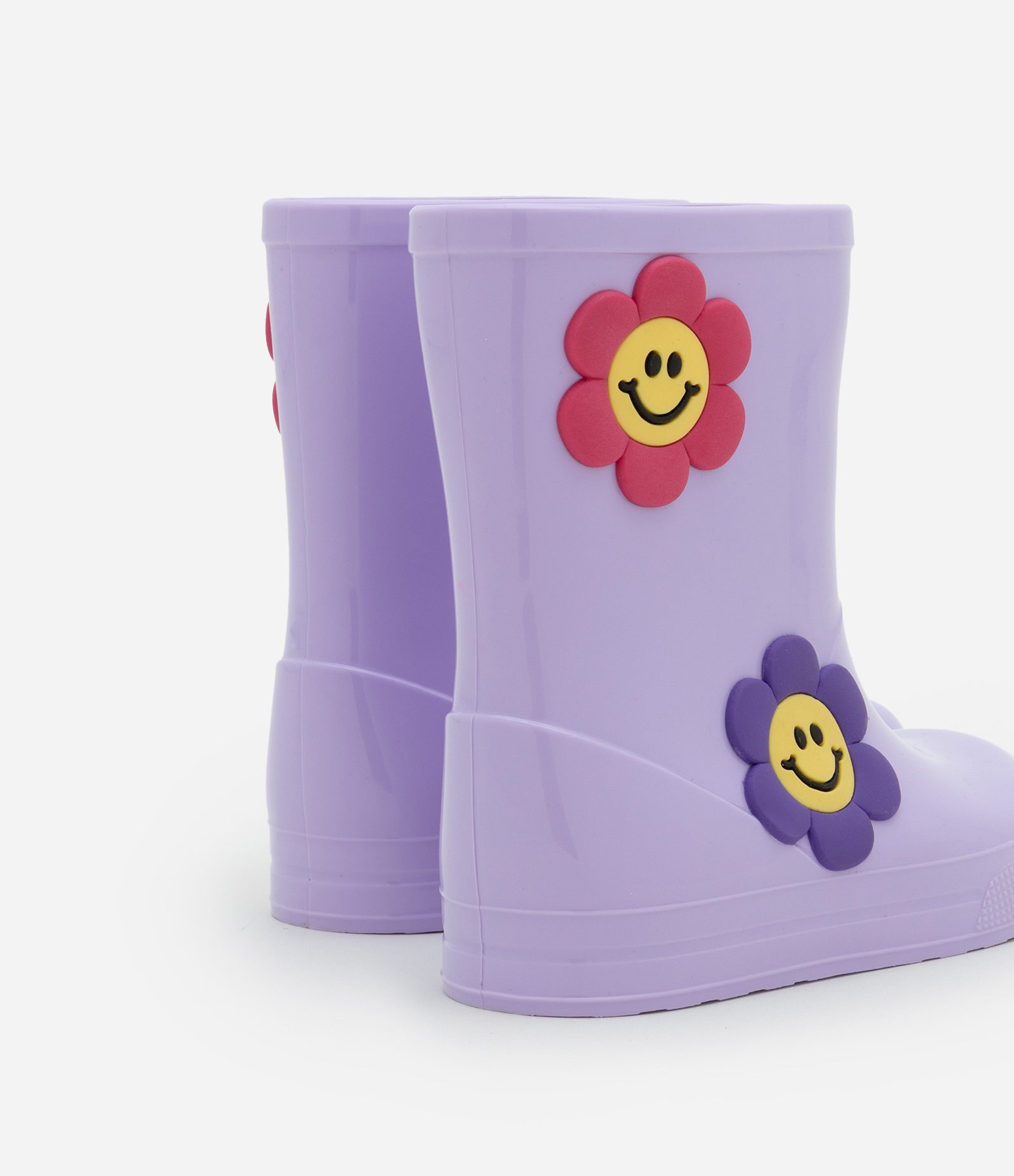 Bota Galocha Infantil com Patch de Florzinhas - Tam 21 a 28 Lilás 2