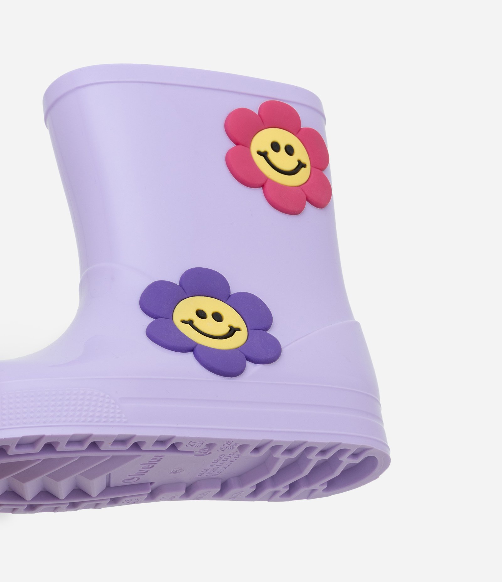 Bota Galocha Infantil com Patch de Florzinhas - Tam 21 a 28 Lilás 4