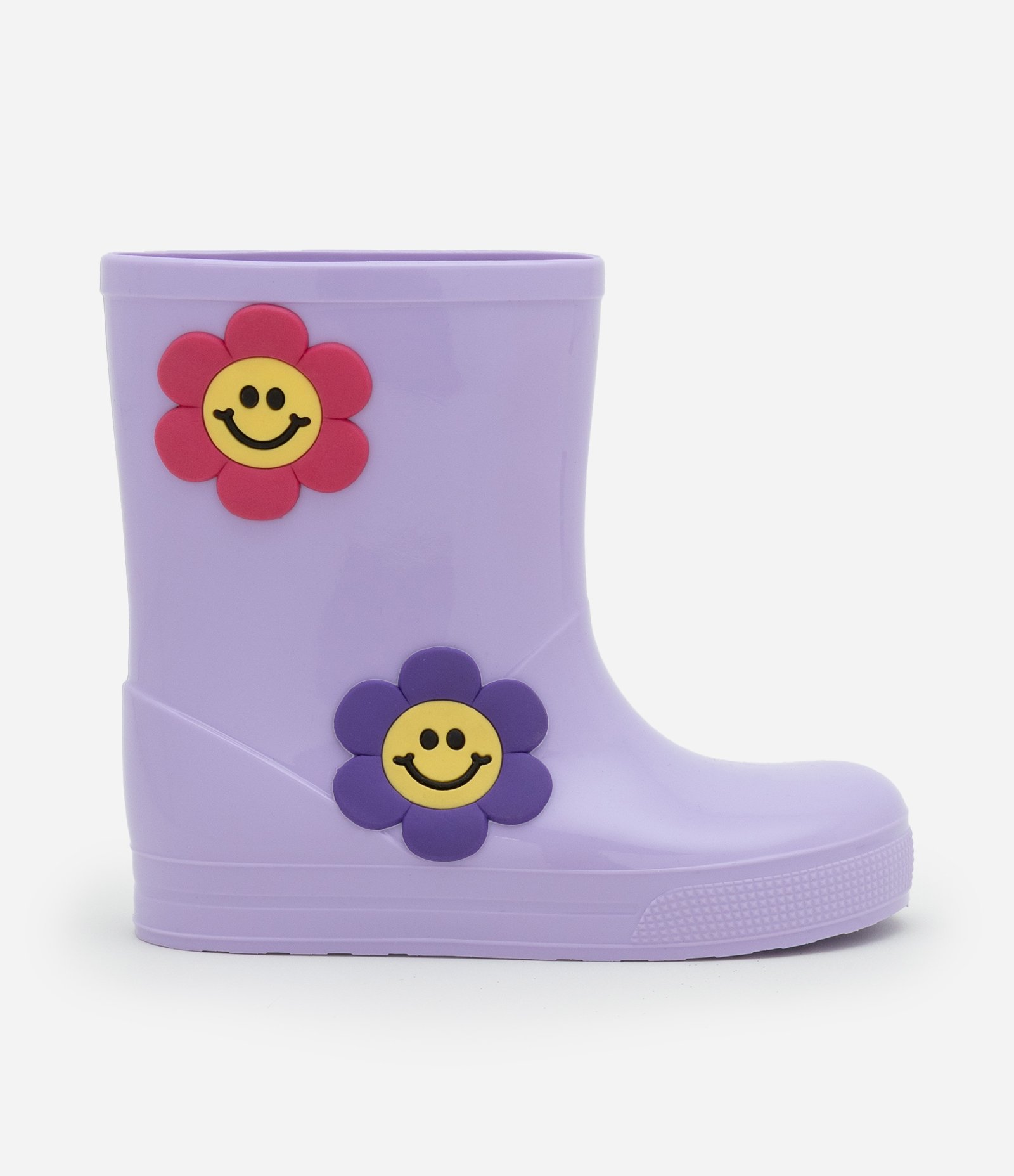 Bota Galocha Infantil com Patch de Florzinhas - Tam 21 a 28 Lilás 5