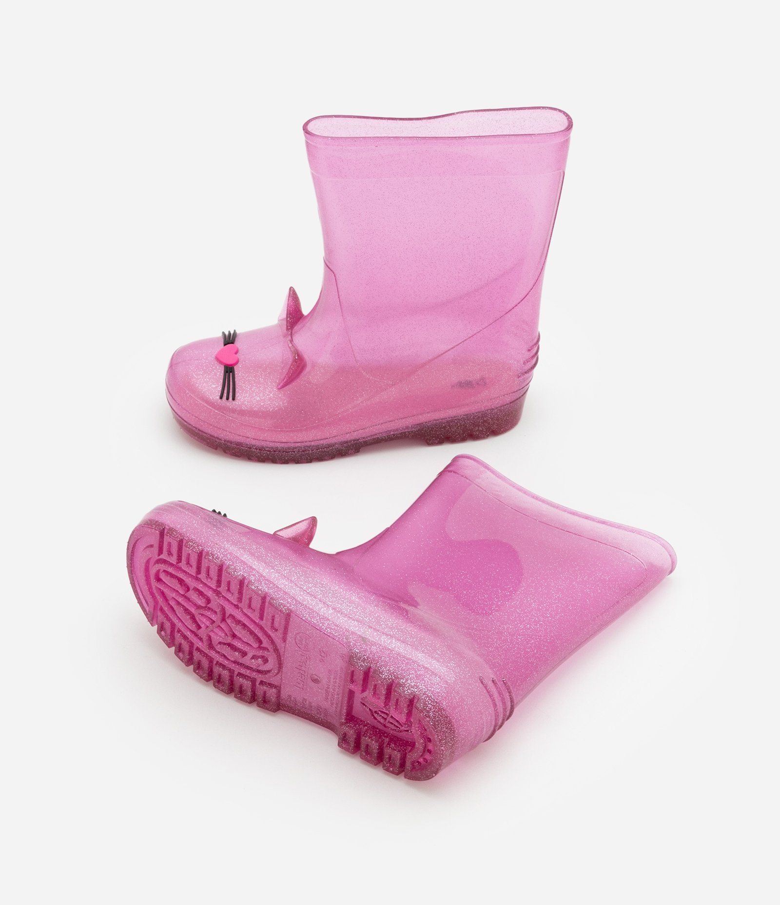 Bota Galocha com Estampa Interativa de Gatinho e Glitter -Tam 25/26 ao 31/32 Rosa 3