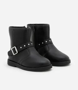 Bota Infantil em PU com Tira e Fivela - Tam 20 ao 25