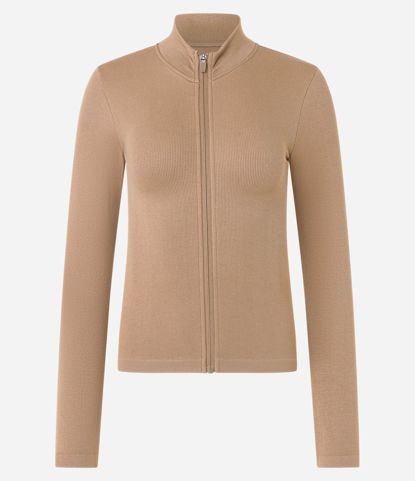 Jaqueta Esportiva Seamless com Golinha Alta Marrom Claro 4