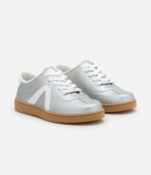 Tênis Infantil em Pu com Recortes e Sola Contrastante - Tam 26 ao 36