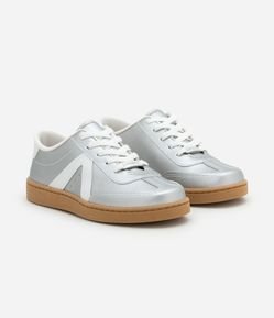 Tênis Infantil em Pu com Recortes e Sola Contrastante - Tam 26 ao 36