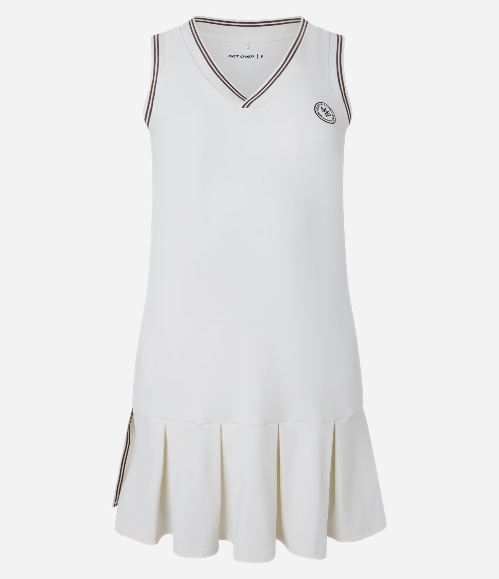 Vestido Tenista em Poliamida com Gola V e Shortinho Branco 6