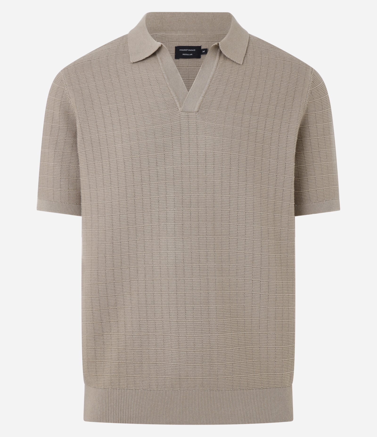 Camisa Polo Regular em Tricô com Textura Marrom 1