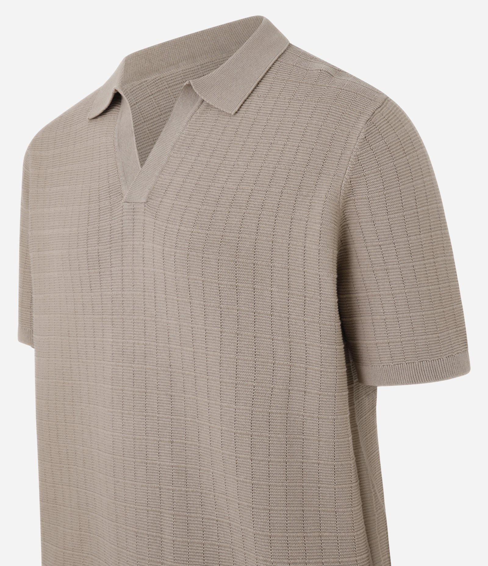 Camisa Polo Regular em Tricô com Textura Marrom 2