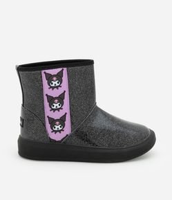 Bota Infantil com Forro Peludinho e Estampa Kuromi - Tam 28 a 36