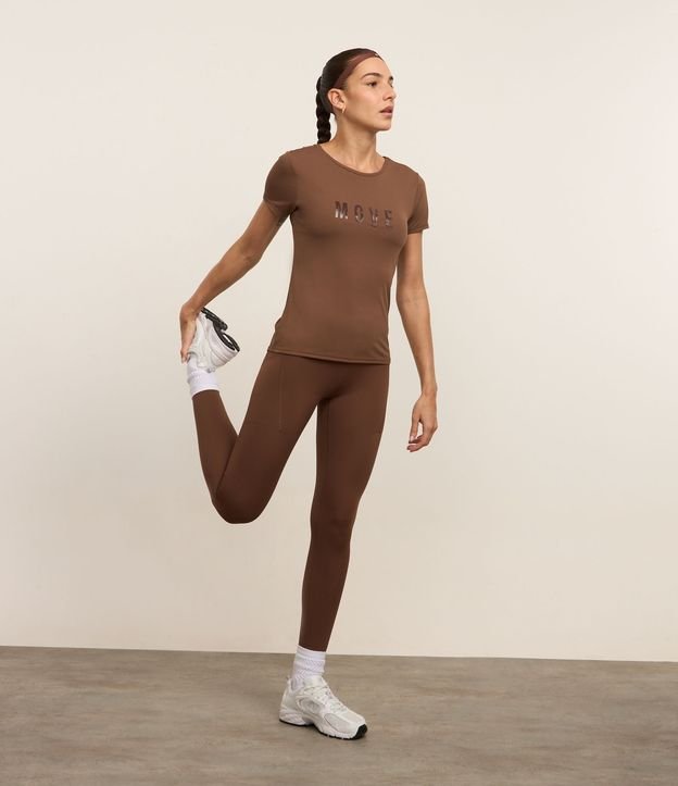 Calca Legging Esportiva em Microfibra com Bolsos