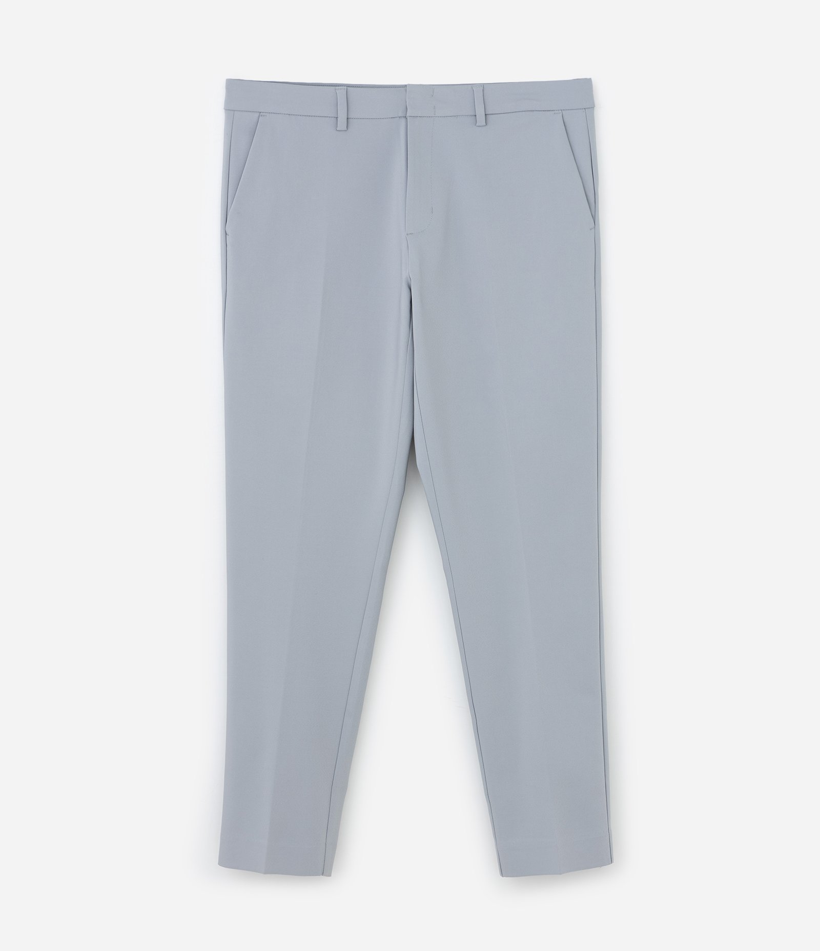Calça Slim em Alfaiataria Com Passante e Bolso Cinza 6