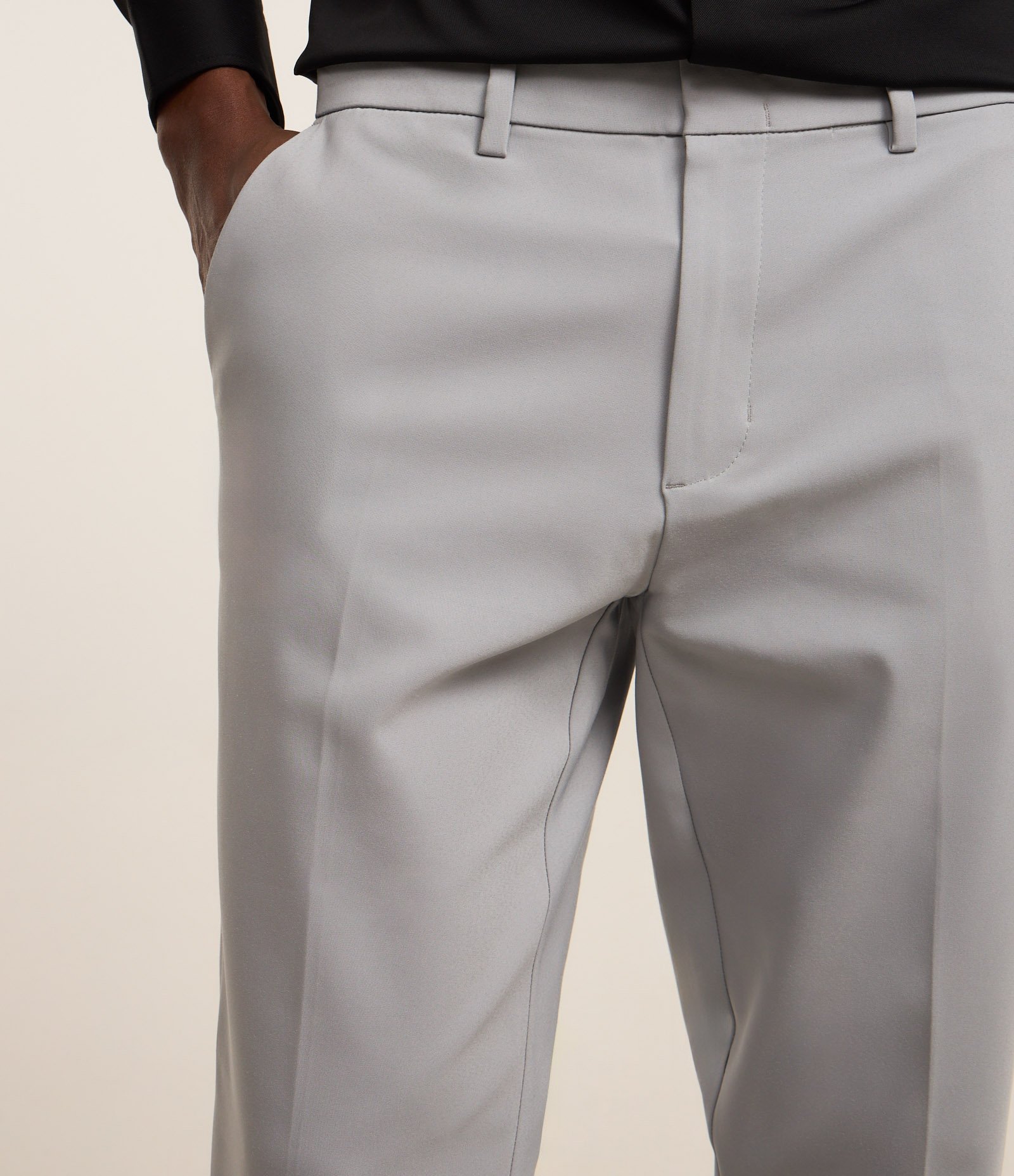 Calça Slim em Alfaiataria Com Passante e Bolso Cinza 4