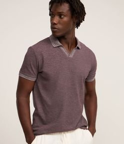 Camiseta Polo Comfort em Algodao Texturizado com Manga Curta