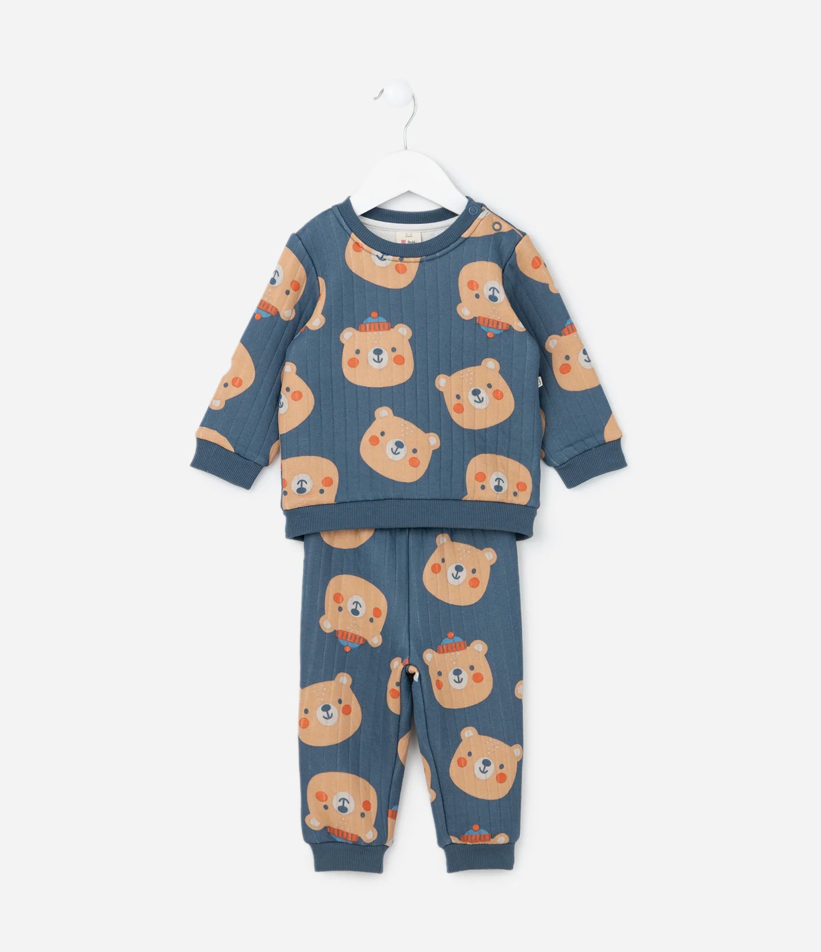 Conjunto Infantil em Matelasse Estampa Ursinhos - Tam 0 a 18 meses Azul 1