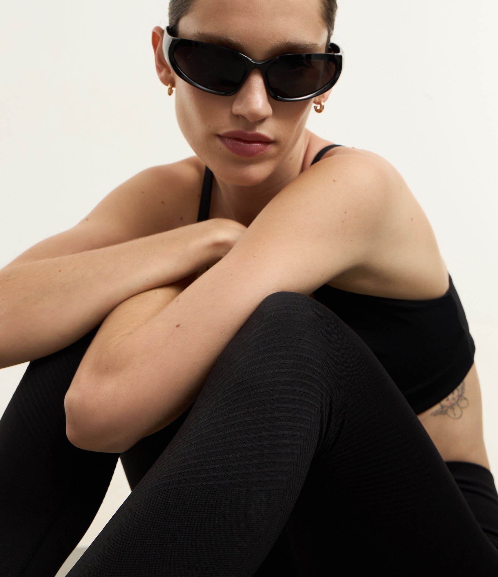 Calça Legging Esportiva Texturizada e Sem Costura Preto 3