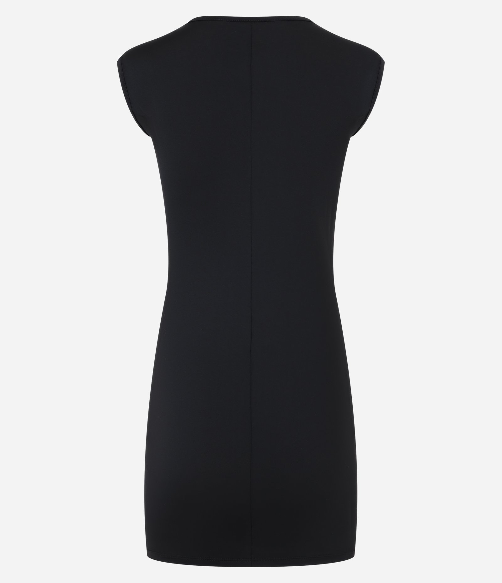 Vestido Curto em Microfibra com Decote Quadrado Preto 5