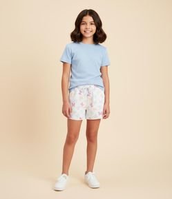 Short Runner Infantil com Estampa Borboletas - Tam 5 a 14 Anos