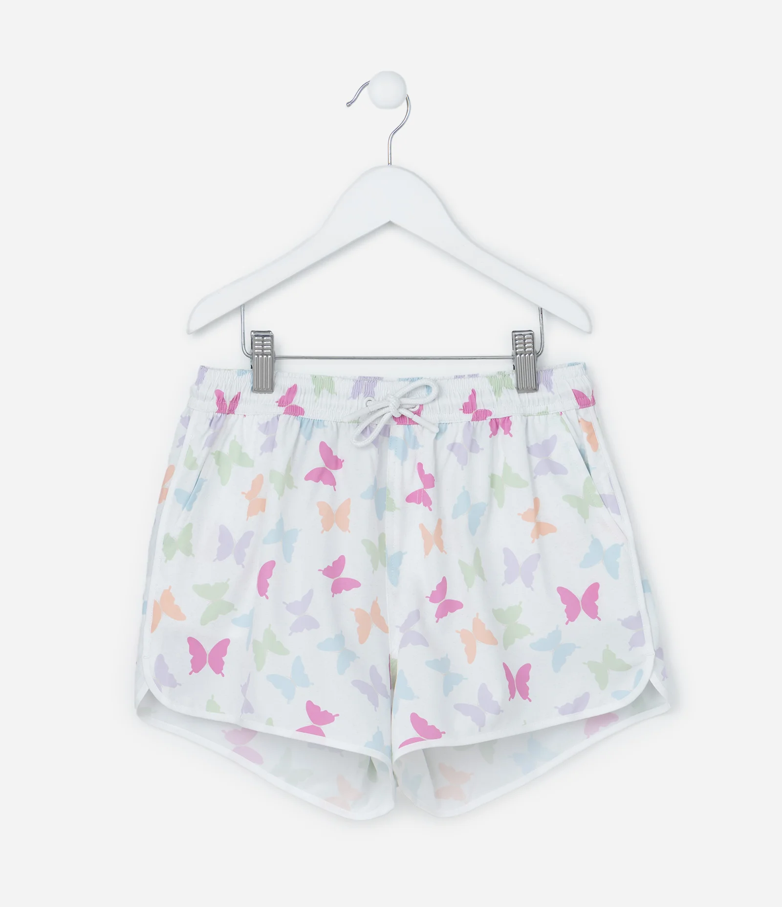 Short Runner Infantil com Estampa Borboletas - Tam 5 a 14 Anos Branco 2