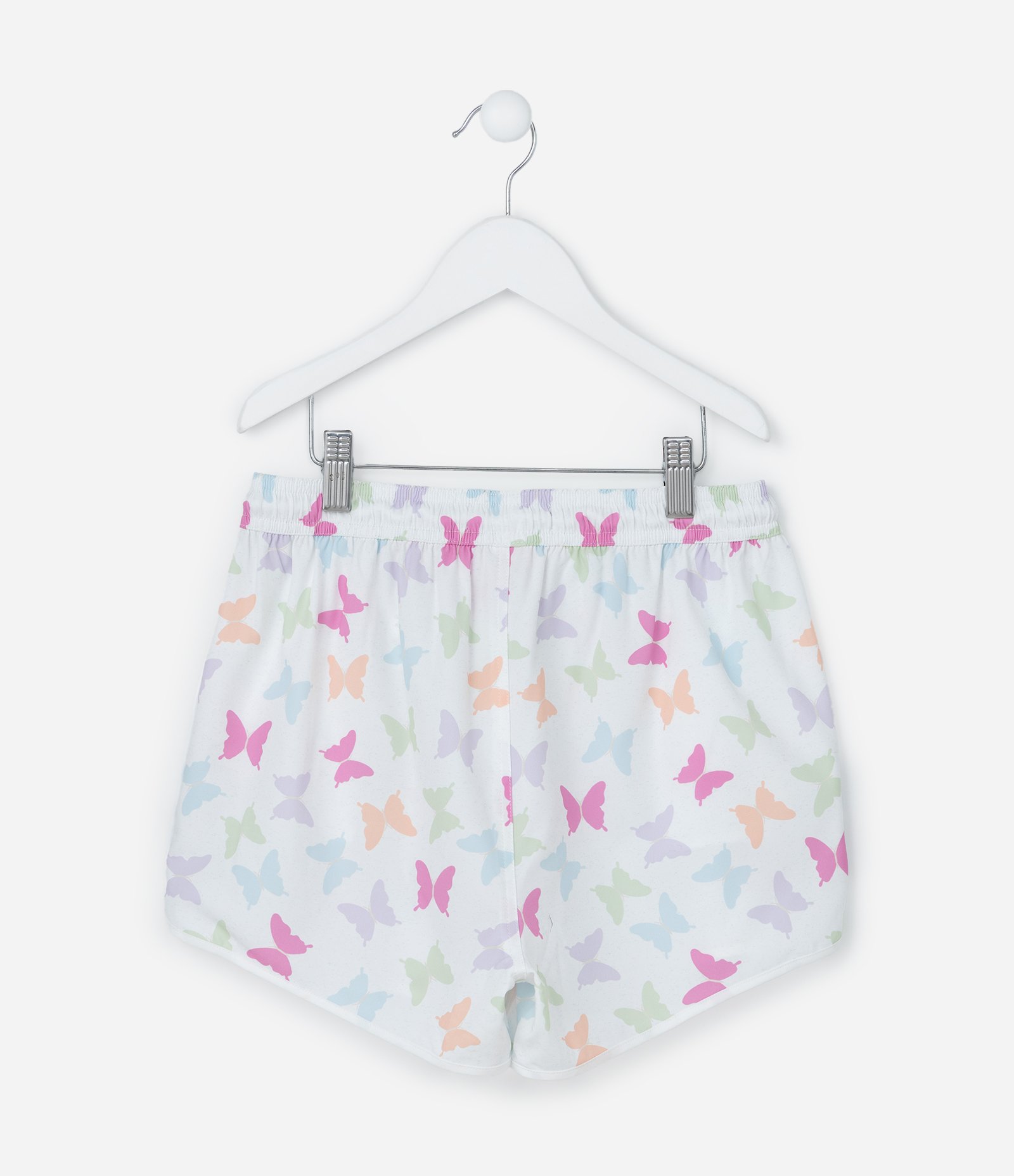 Short Runner Infantil com Estampa Borboletas - Tam 5 a 14 Anos Branco 3
