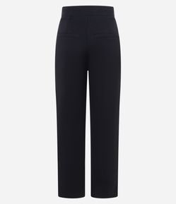 Calça Reta Esportiva com Frisos Frontais e Cós Largo