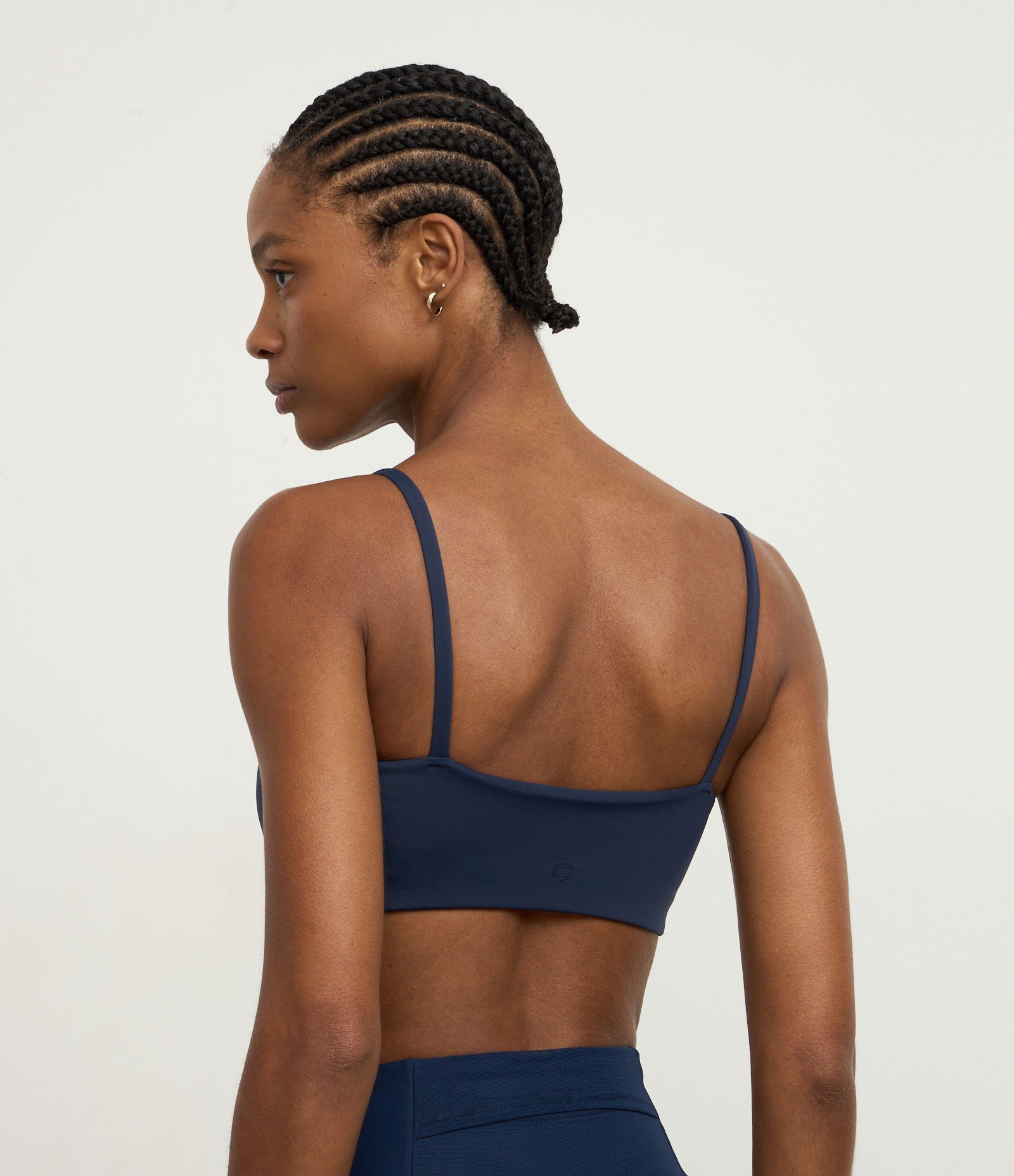 Top Esportivo em Poliamida com Alças Finas Azul Marinho 4