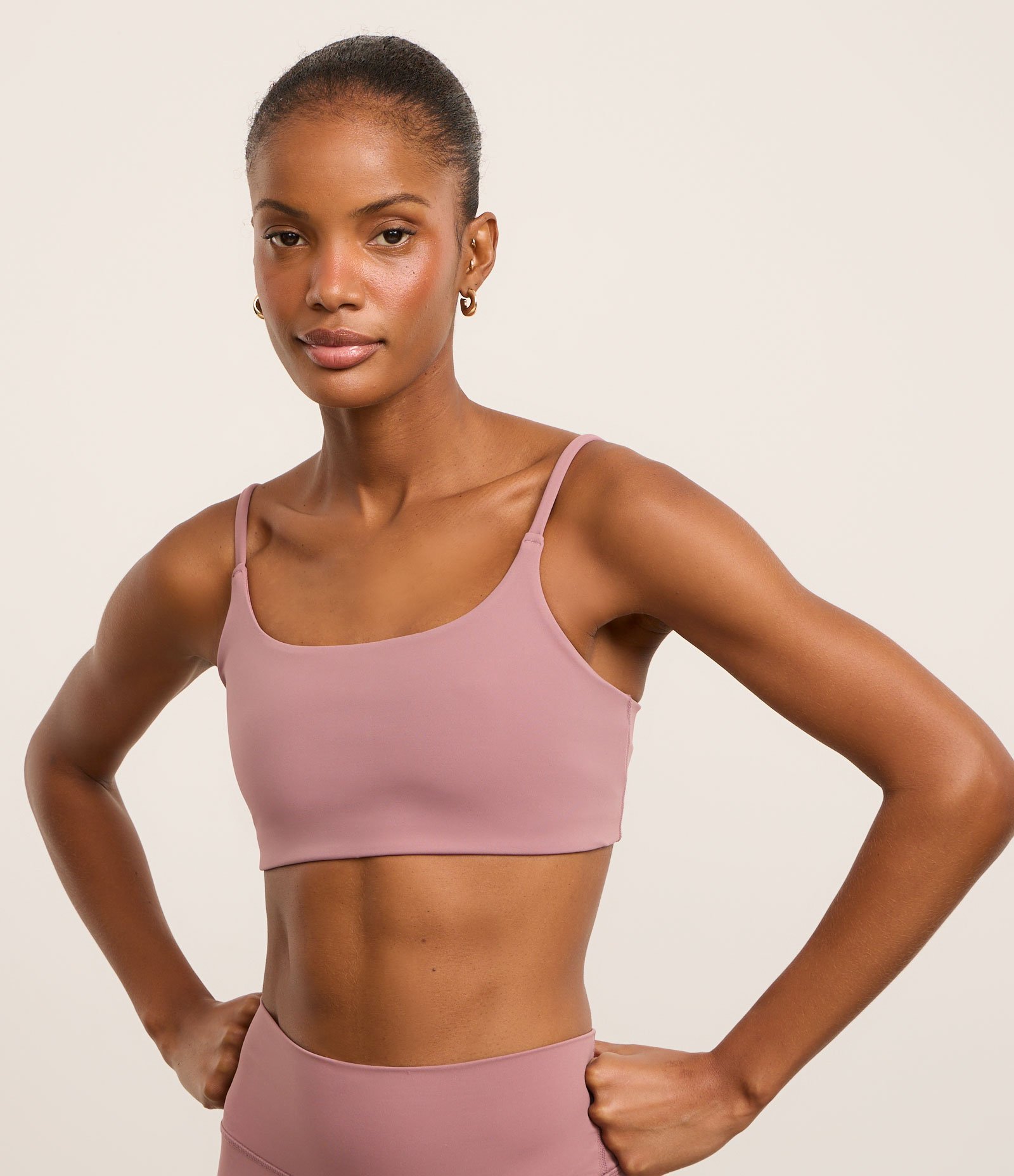 Top Esportivo em Poliamida com Alças Finas Rosa Opaco 2