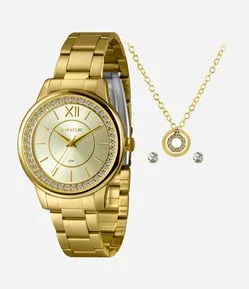 Kit Relógio Lince Feminino Analógico 