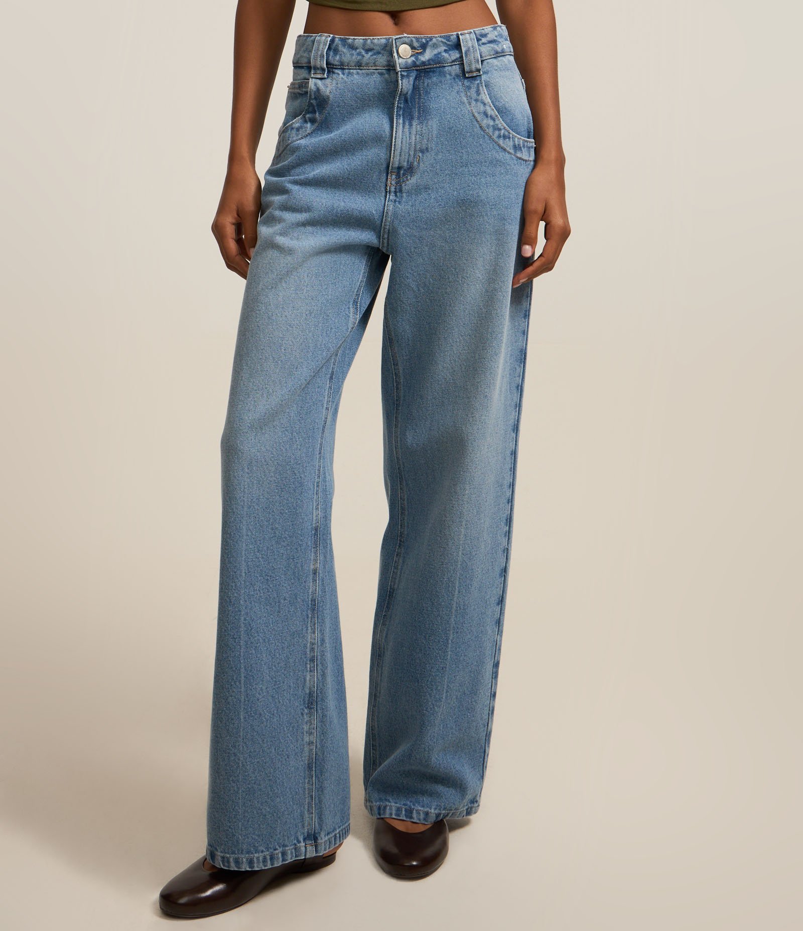 Calça Skater em Jeans Dirty com Cintura Baixa Azul 3
