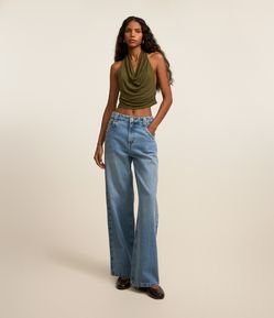 Calça Skater em Jeans Dirty com Cintura Baixa