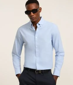 Camisa Regular Básica em Oxford