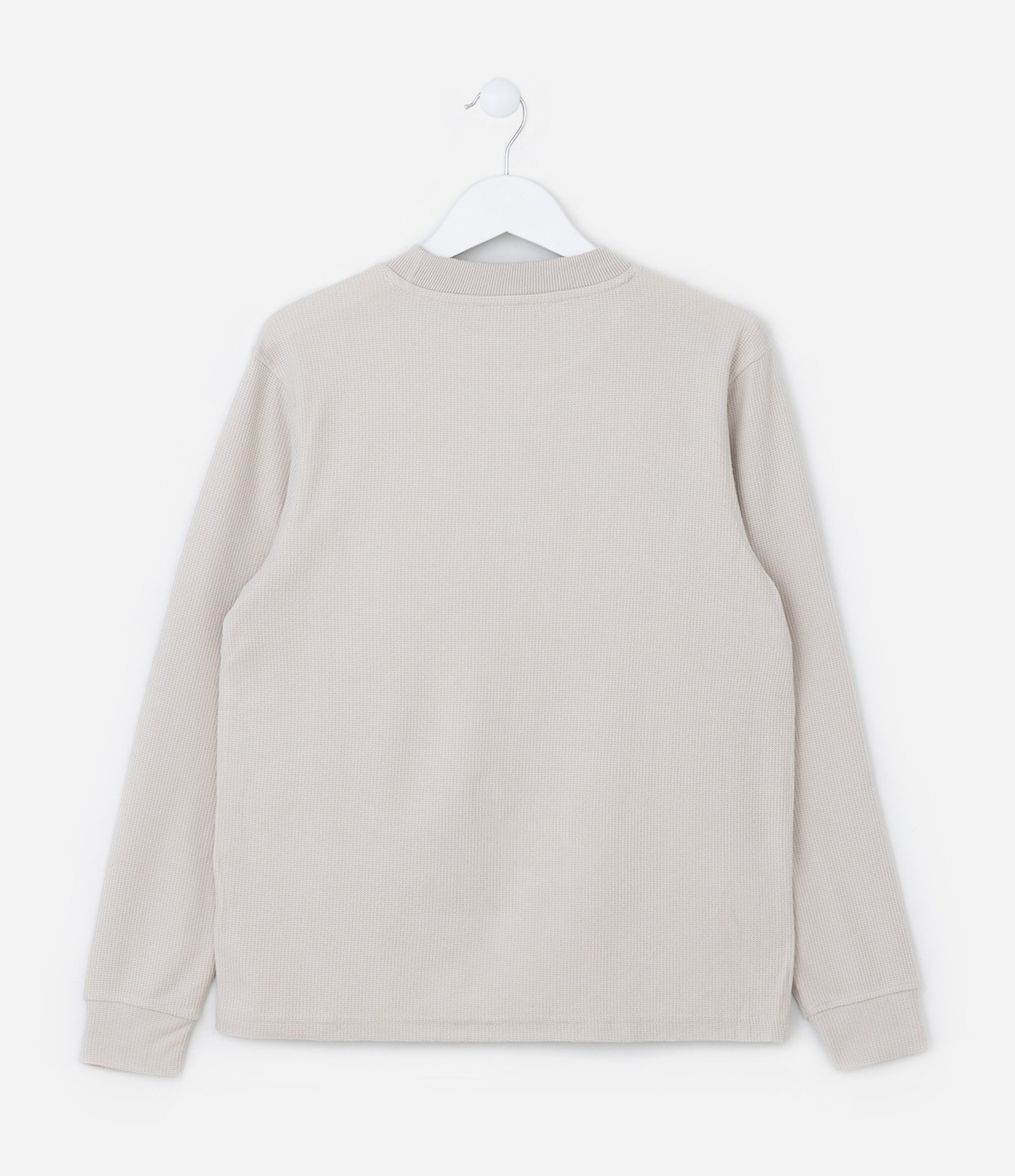 Camiseta Infantil Texturizada com Bordado - Tam 5 a 14 Anos Bege 2