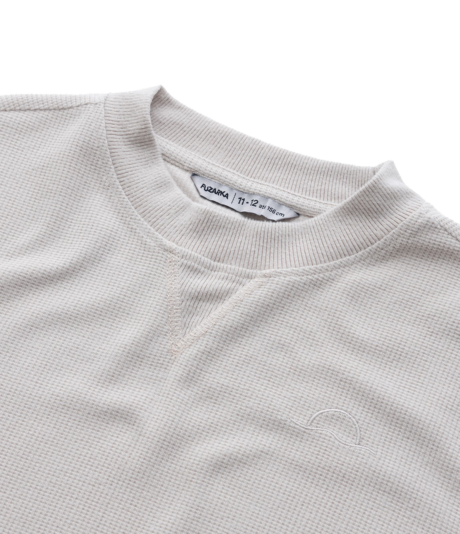 Camiseta Infantil Texturizada com Bordado - Tam 5 a 14 Anos Bege 5