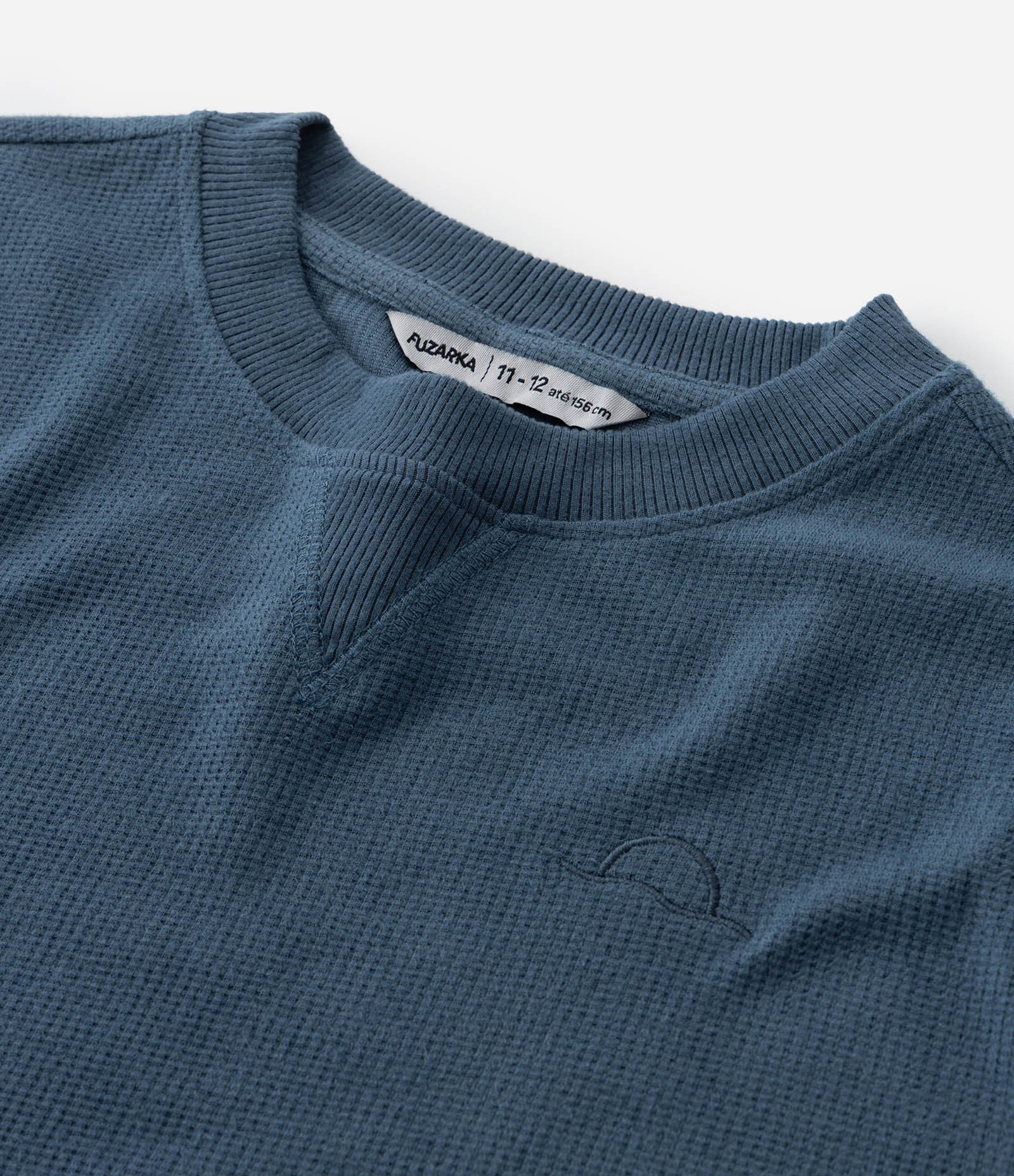 Camiseta Infantil Texturizada com Bordado - Tam 5 a 14 Anos Azul 5