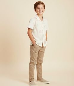 Calça Infantil com Corte Alfaiatado e Bolsos - Tam 5 a 14 Anos