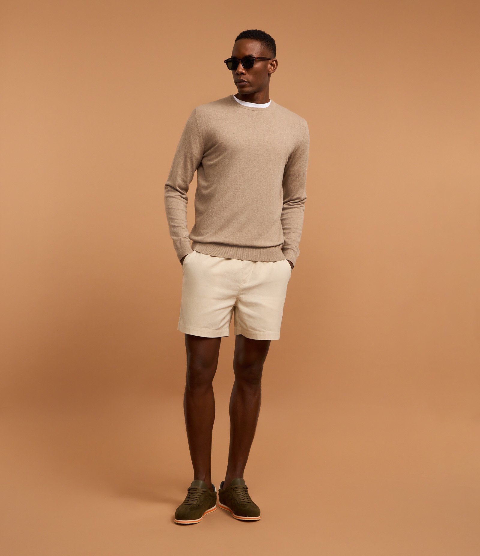 Suéter Básico em Efeito Tricô com Acabamento Canelado Marrom 2